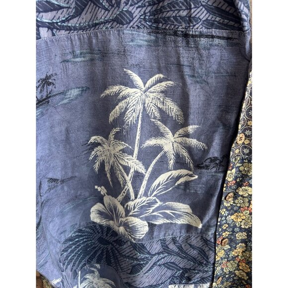 Tommy Bahama Men's Vintage Hawaiian Patchwork 100% Silk Loop Collar Shirt XXL - Picture 6 of 11
